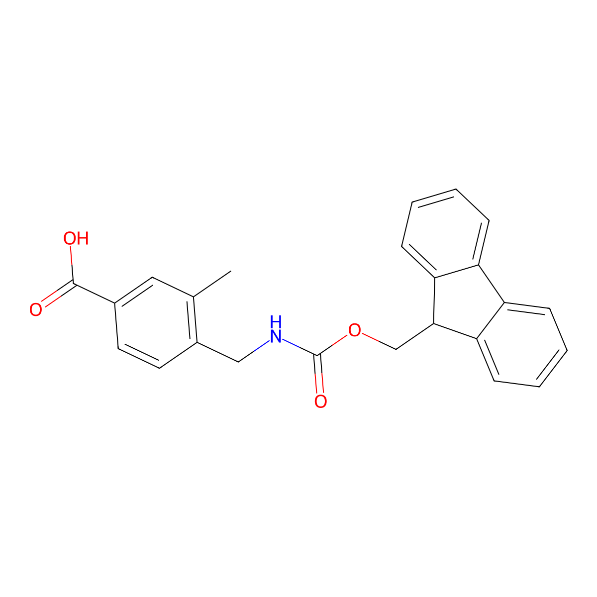 4-[({[(9H-fluoren-9-yl)methoxy]carbonyl}amino)methyl]-3-methylbenzoic acid molecular structure, CAS 503470-28-8