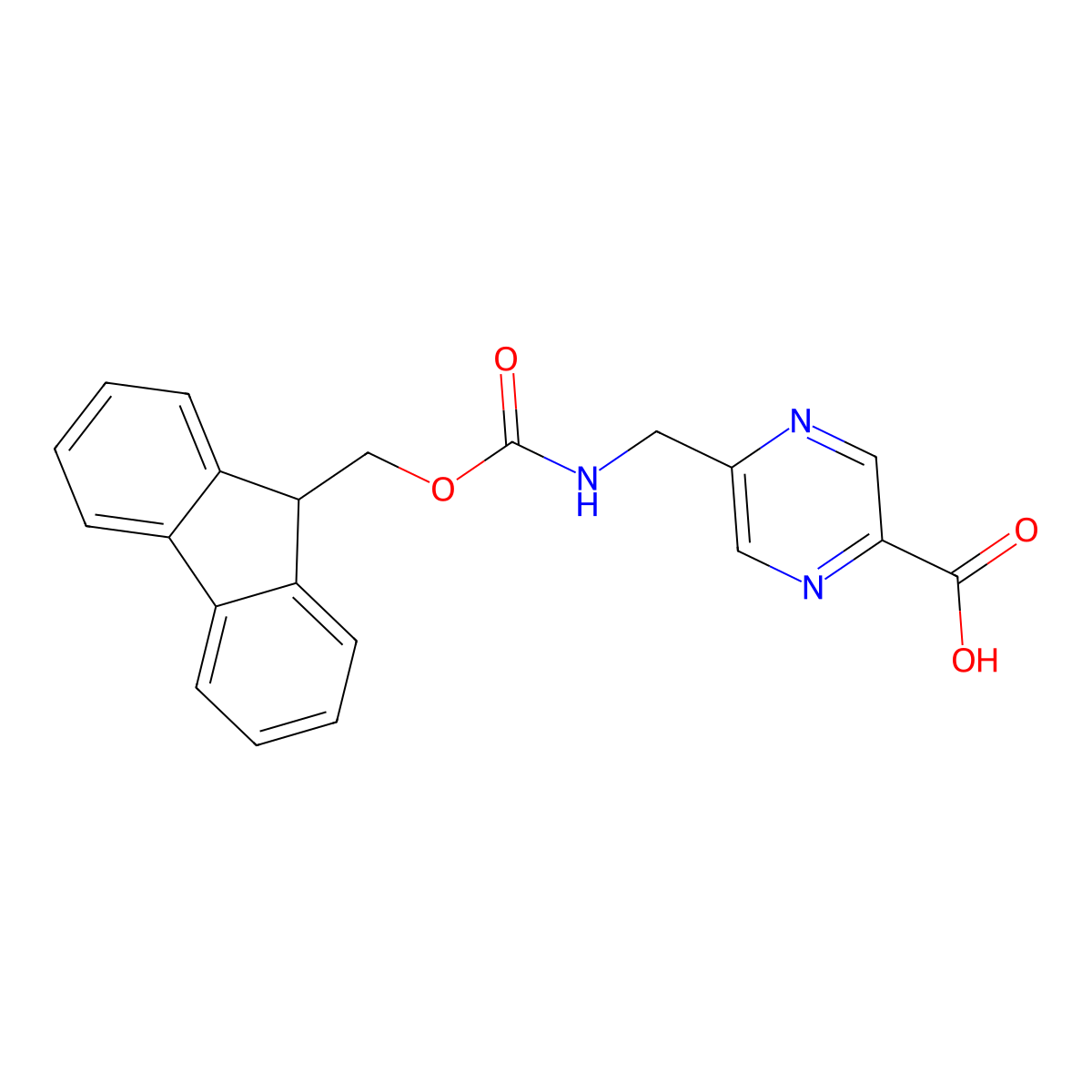 5-[({[(9H-fluoren-9-yl)methoxy]carbonyl}amino)methyl]pyrazine-2-carboxylic acid molecular structure, CAS 503470-74-4