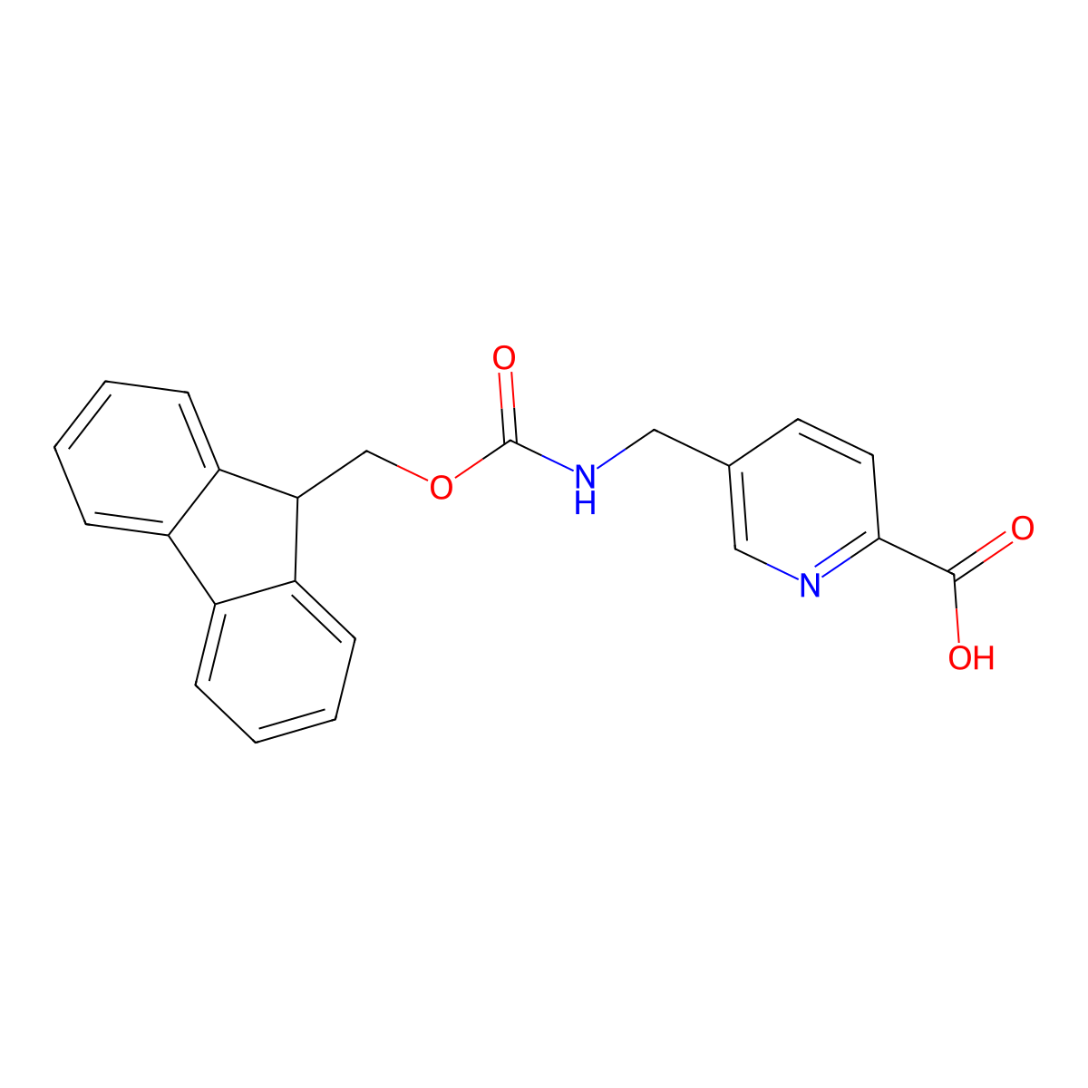 5-[({[(9H-fluoren-9-yl)methoxy]carbonyl}amino)methyl]pyridine-2-carboxylic acid molecular structure, CAS 503471-24-7