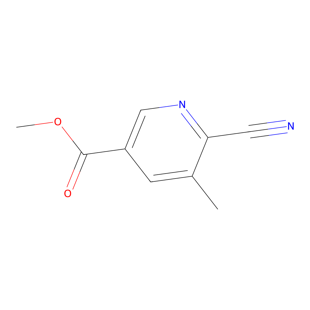 Methyl 6-cyano-5-methylpyridine-3-carboxylate molecular structure, CAS 503471-26-9