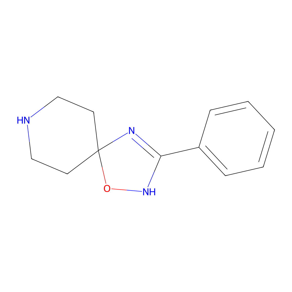 3-Phenyl-1-oxa-2,4,8-triazaspiro[4.5]dec-2-ene molecular structure, CAS 50349-54-7