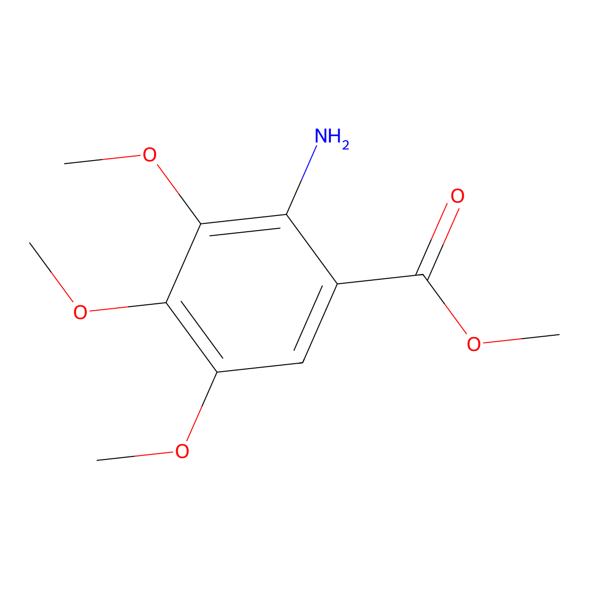Methyl 3,4,5-trimethoxyanthranilate molecular structure, CAS 5035-82-5