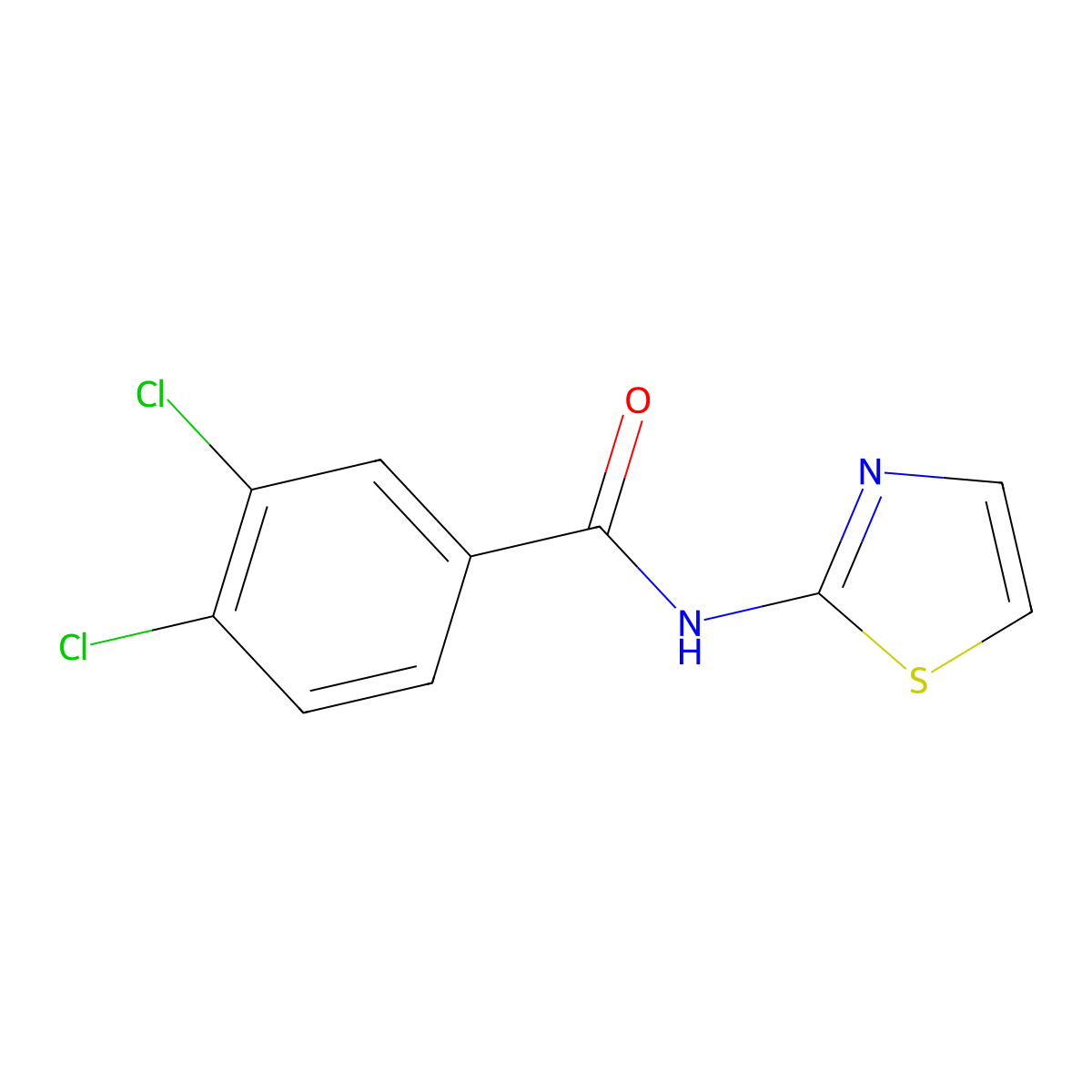 3,4-Dichloro-N-(2-thiazolyl)benzamide molecular structure, CAS 50350-38-4