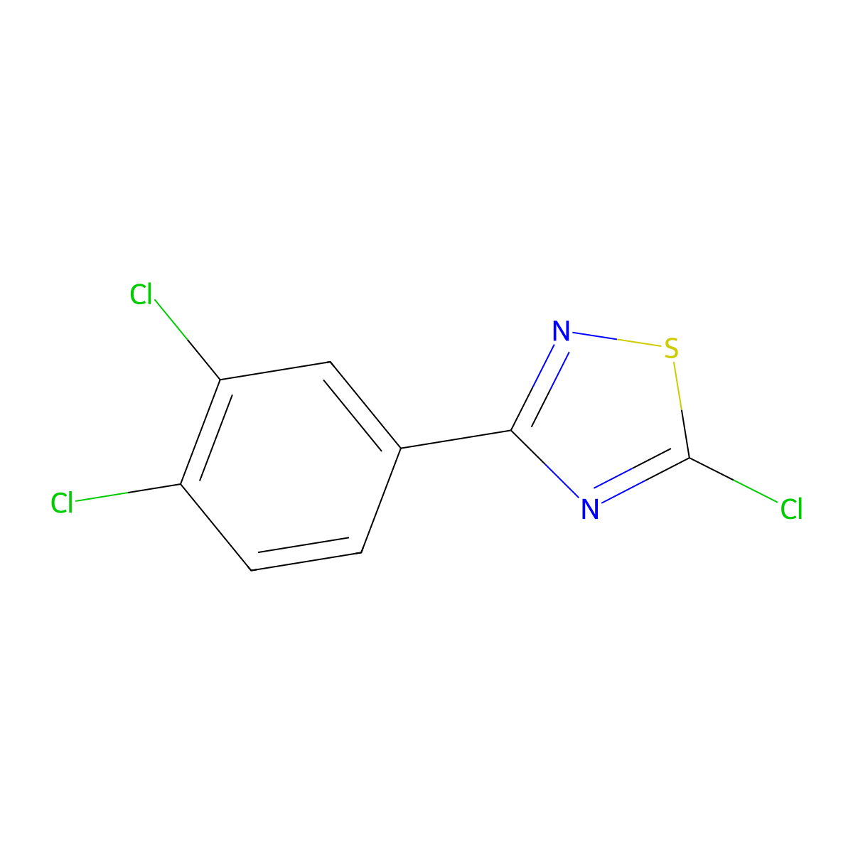 5-Chloro-3-(3,4-dichlorophenyl)-1,2,4-thiadiazole molecular structure, CAS 50350-53-3
