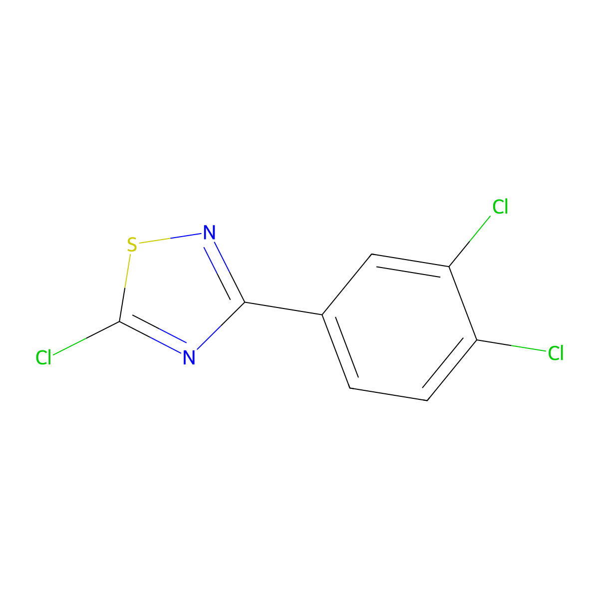 5-Chloro-3-(3,4-dichlorophenyl)-1,2,4-thiadiazole molecular structure, CAS 50350-53-3