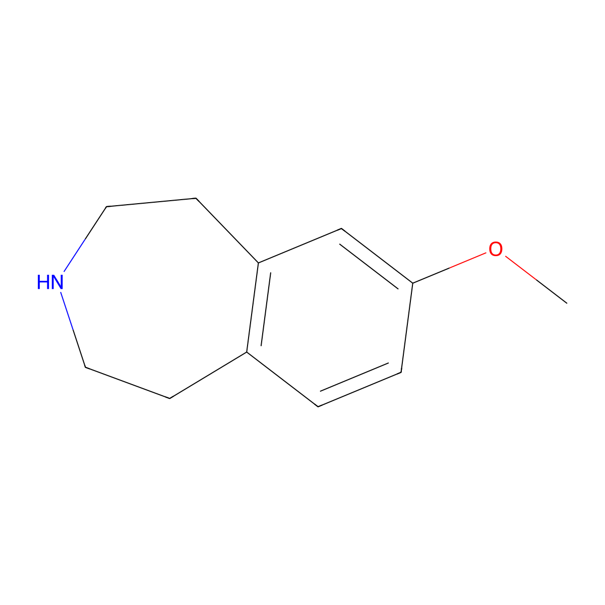 7-Methoxy-2,3,4,5-tetrahydro-1h-3-benzazepine molecular structure, CAS 50351-80-9