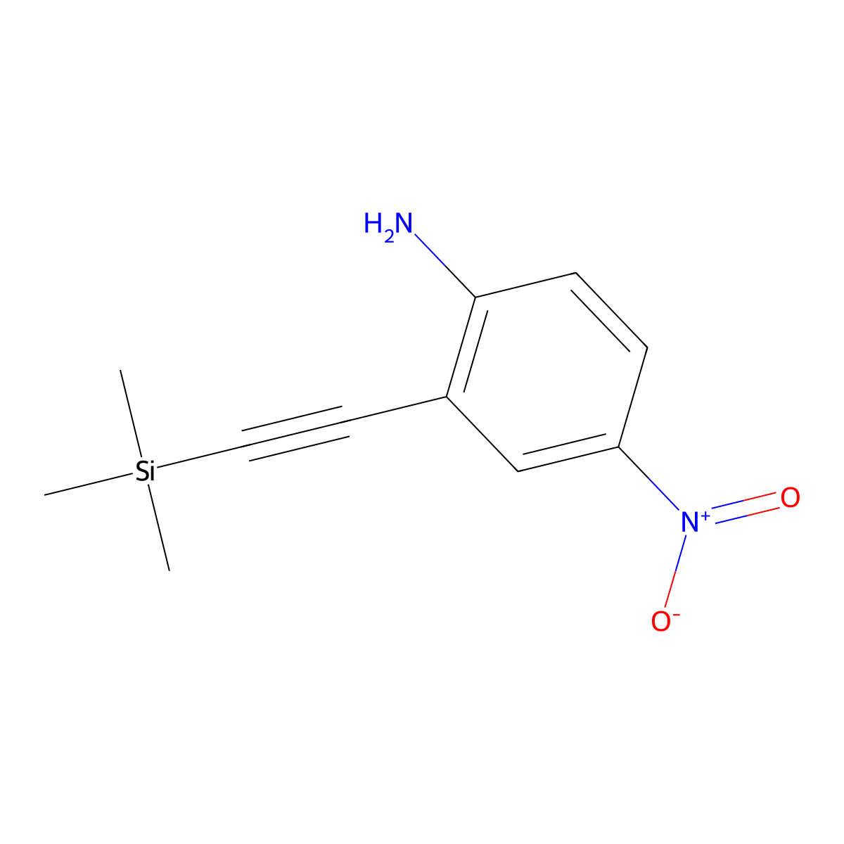 4-Nitro-2-[2-(trimethylsilyl)ethynyl]aniline molecular structure, CAS 503534-46-1