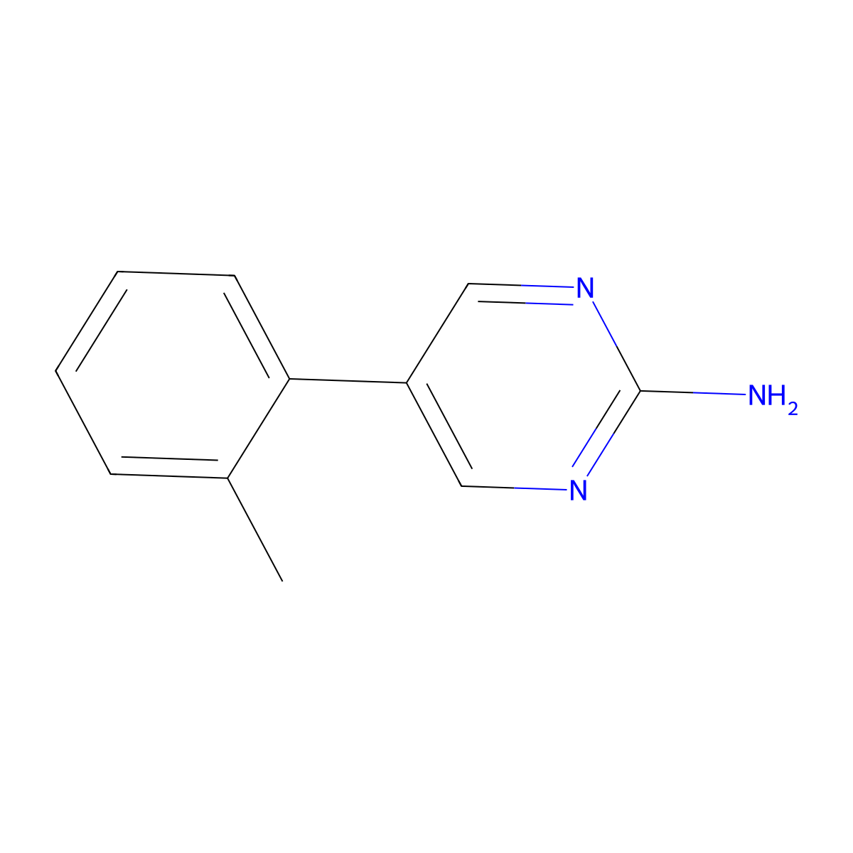 2-Amino-5-(2-tolyl)pyrimidine molecular structure, CAS 503536-79-6