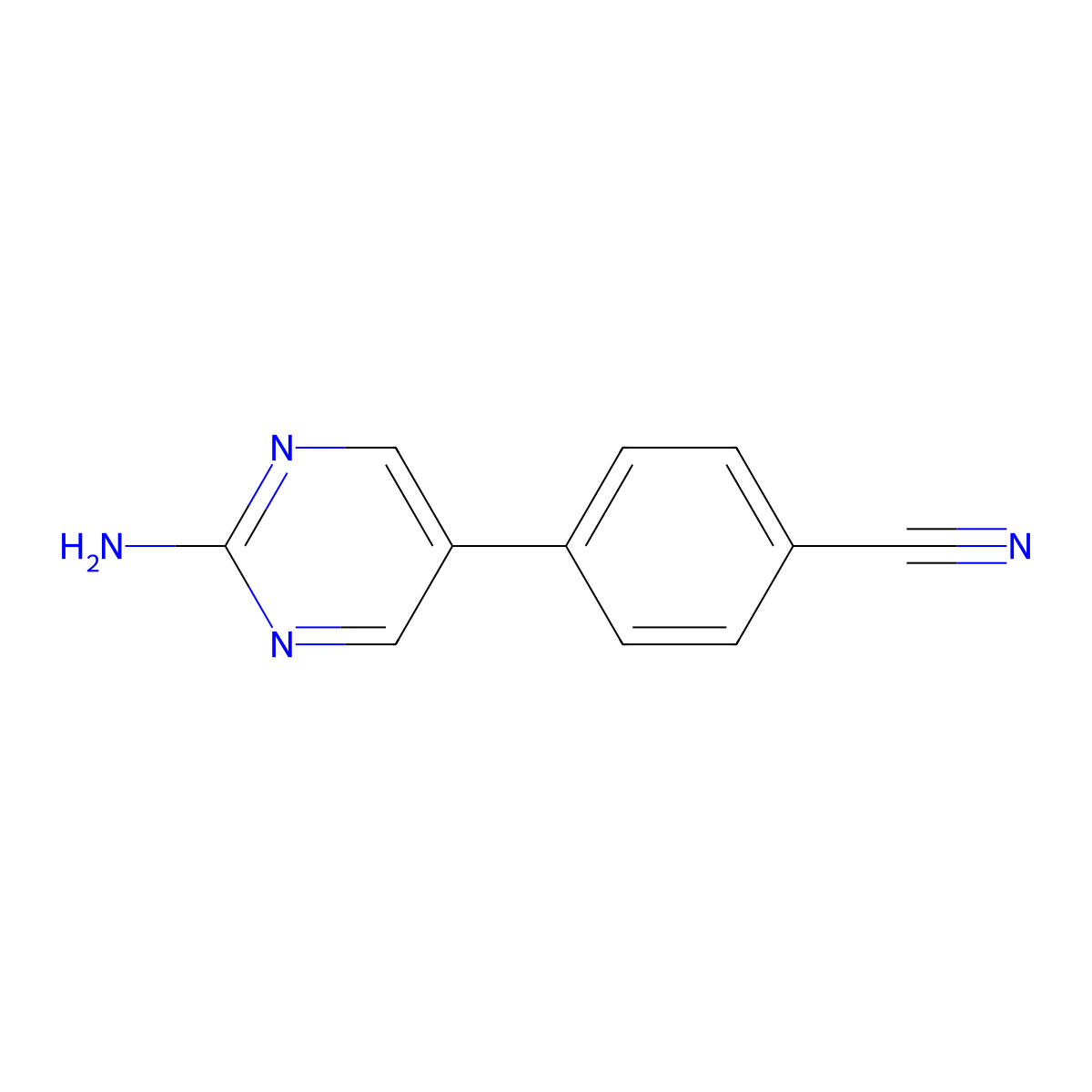 4-(2-Amino-5-pyrimidinyl)benzonitrile molecular structure, CAS 503536-80-9