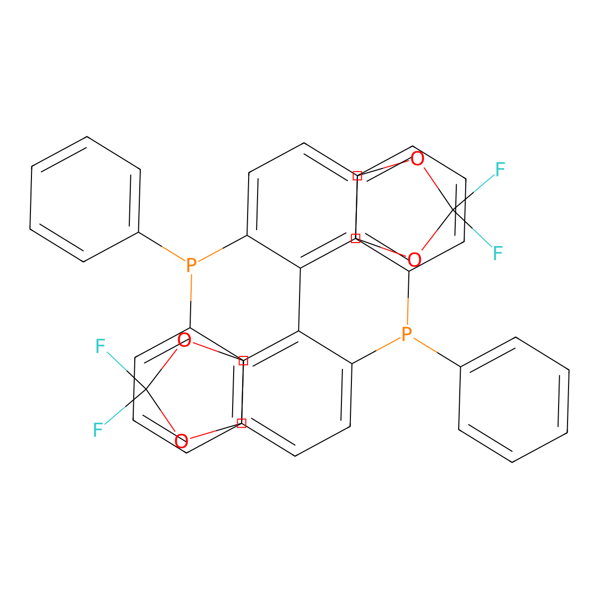 (S)-5,5'-Bis(diphenylphosphino)-2,2,2',2'-tetrafluoro-4,4'-bi-1,3-benzodioxole molecular structure, CAS 503538-70-3