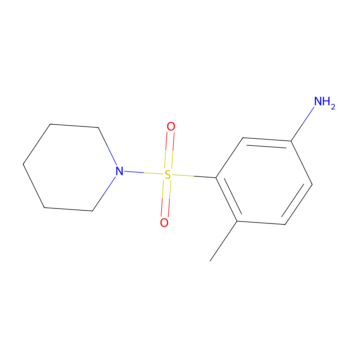 4-Methyl-3-(piperidine-1-sulfonyl)-phenylamine molecular structure, CAS 50354-99-9