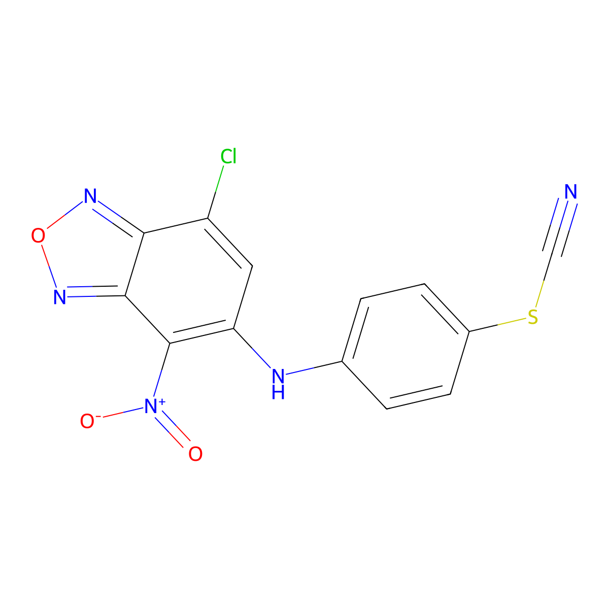 4-({7-Chloro-4-nitro-2,1,3-benzoxadiazol-5-yl}amino)phenyl thiocyanate molecular structure, CAS 503541-72-8