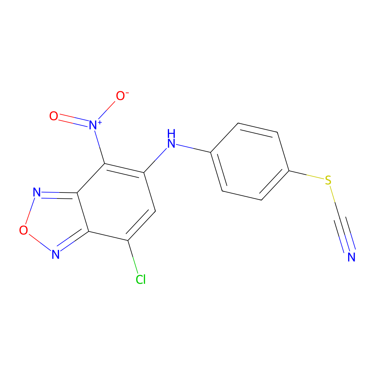4-({7-Chloro-4-nitro-2,1,3-benzoxadiazol-5-yl}amino)phenyl thiocyanate molecular structure, CAS 503541-72-8