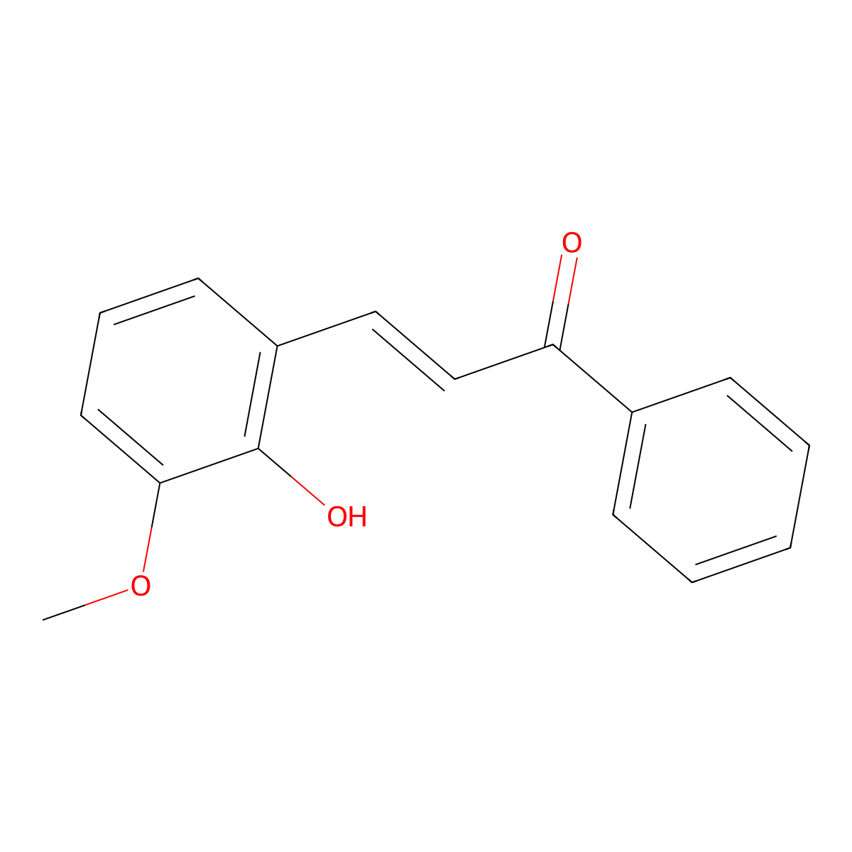 3-(2-Hydroxy-3-methoxyphenyl)-1-phenylprop-2-en-1-one molecular structure, CAS 50355-55-0