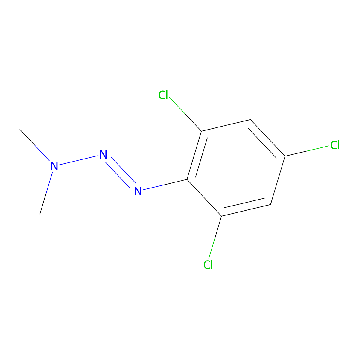 1-(2,4,6-Trichlorophenyl)-3,3-dimethyltriazene molecular structure, CAS 50355-74-3