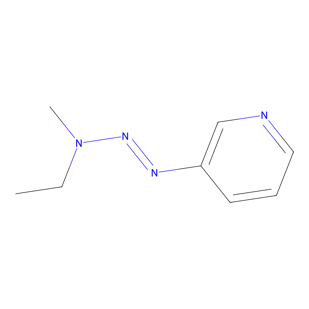 Pyridine, 3-(3-ethyl-3-methyl-1-triazenyl)- molecular structure, CAS 50355-77-6