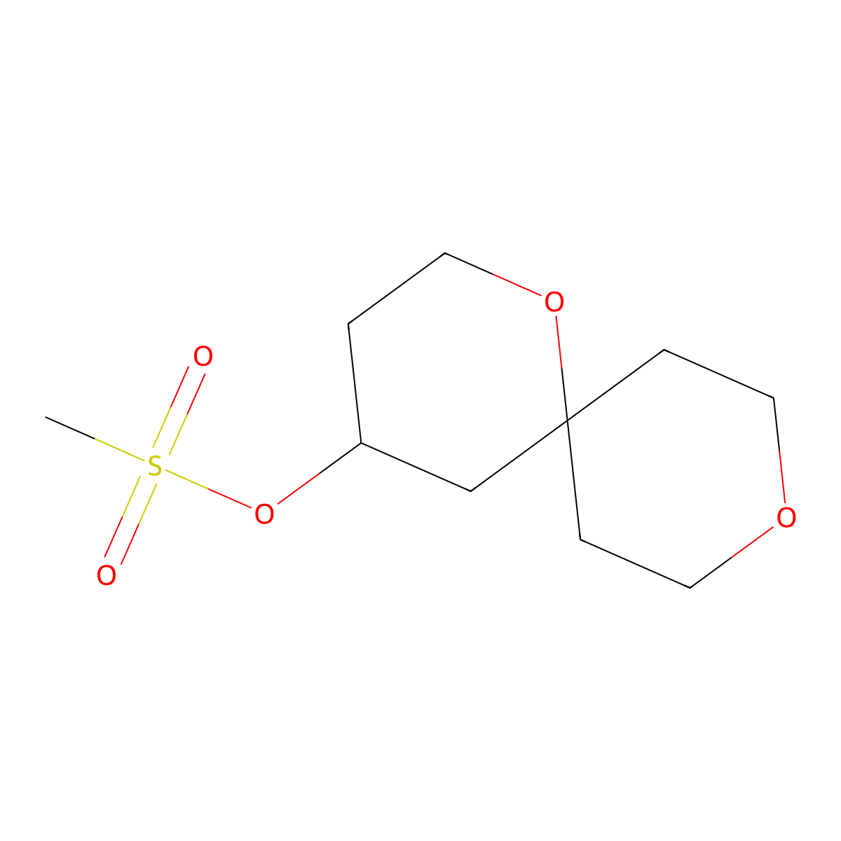 1,9-Dioxaspiro(5.5)undecan-4-yl methanesulfonate molecular structure, CAS 503551-84-6