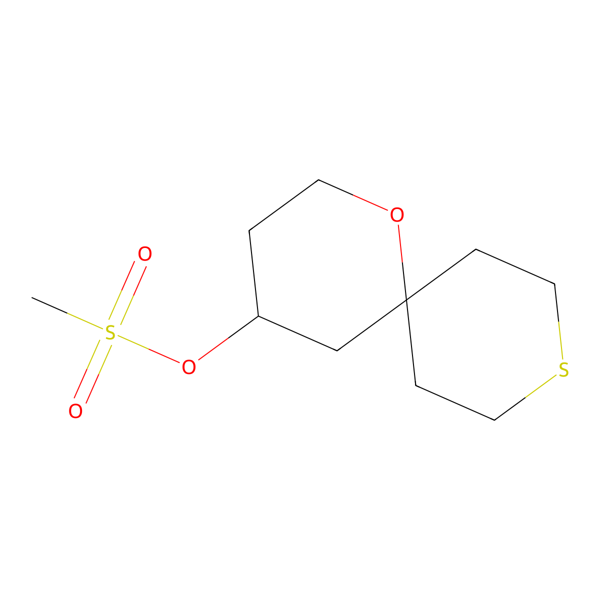1-Oxa-9-thiaspiro[5.5]undecan-4-yl methanesulfonate molecular structure, CAS 503551-92-6