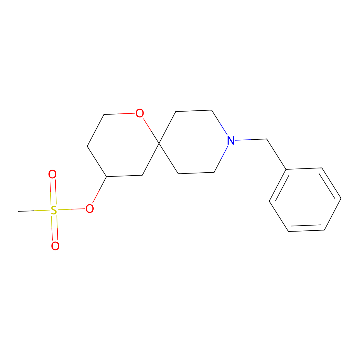 9-Benzyl-1-oxa-9-azaspiro[5.5]undecan-4-yl methanesulfonate molecular structure, CAS 503551-94-8