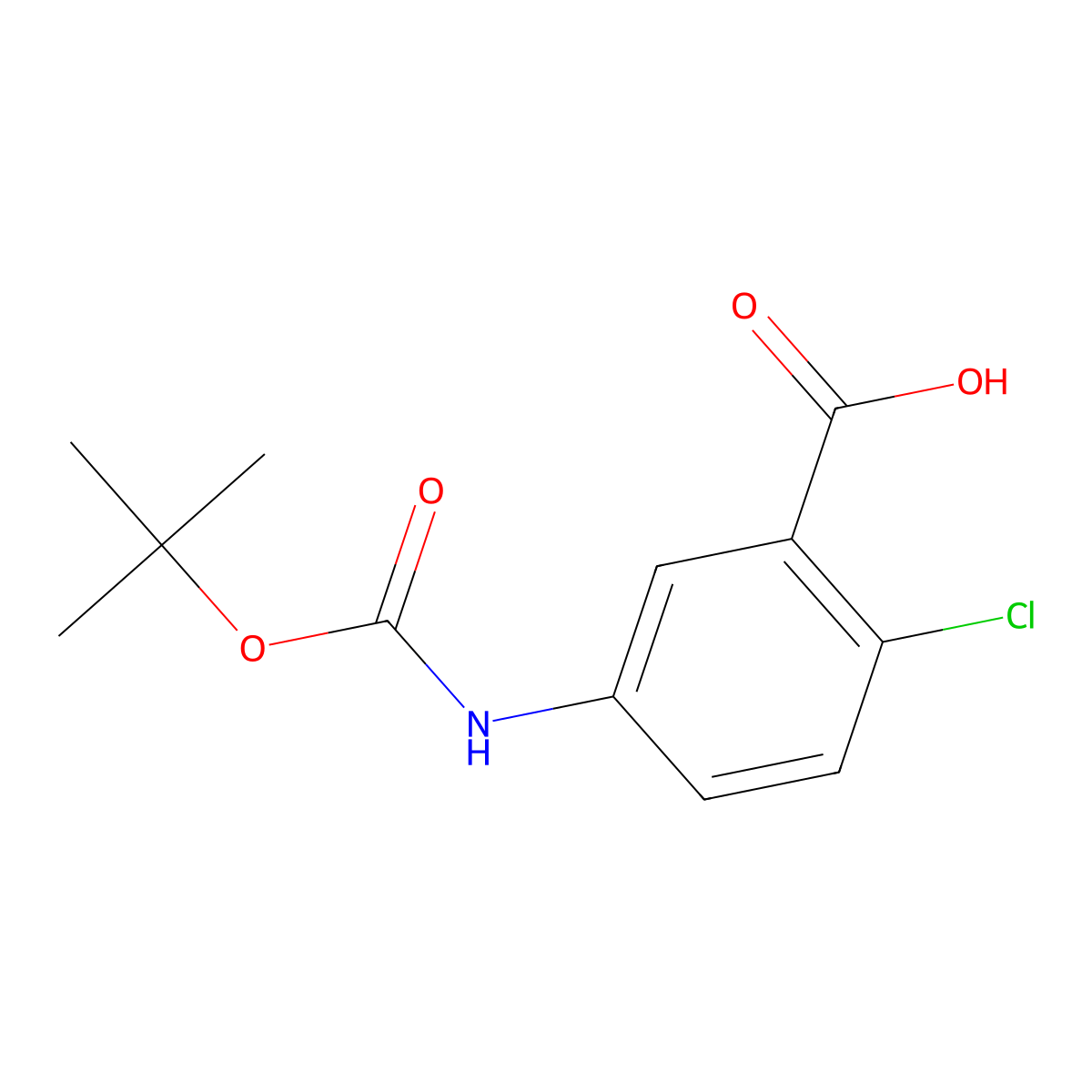 5-[(tert-Butoxycarbonyl)amino]-2-chlorobenzoic acid molecular structure, CAS 503555-96-2