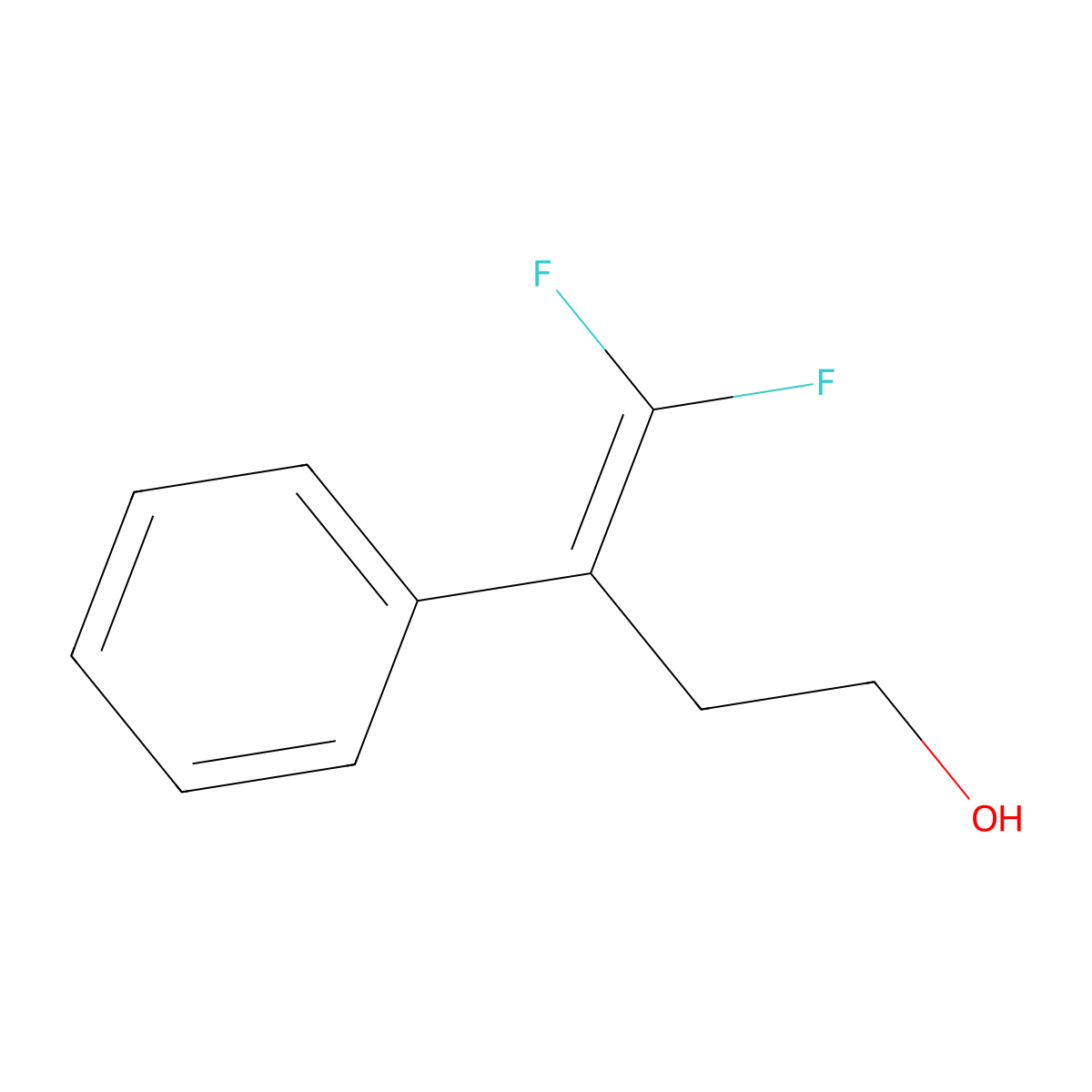 4,4-Difluoro-3-phenylbut-3-en-1-ol molecular structure, CAS 503560-36-9
