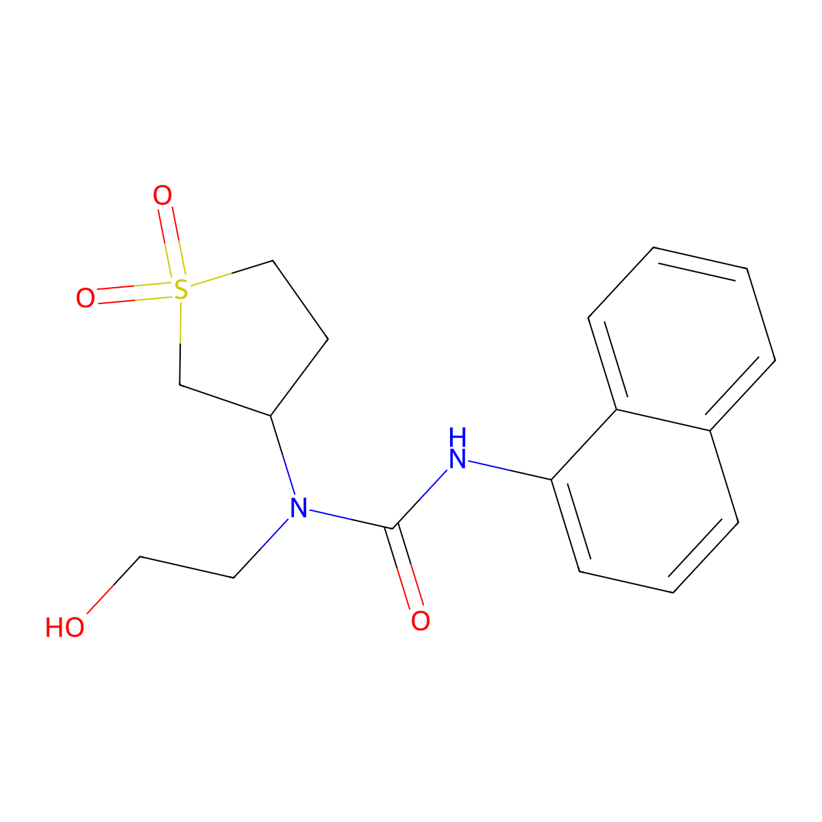 1-(1,1-Dioxidotetrahydrothiophen-3-yl)-1-(2-hydroxyethyl)-3-(naphthalen-1-yl)urea molecular structure, CAS 503561-55-5
