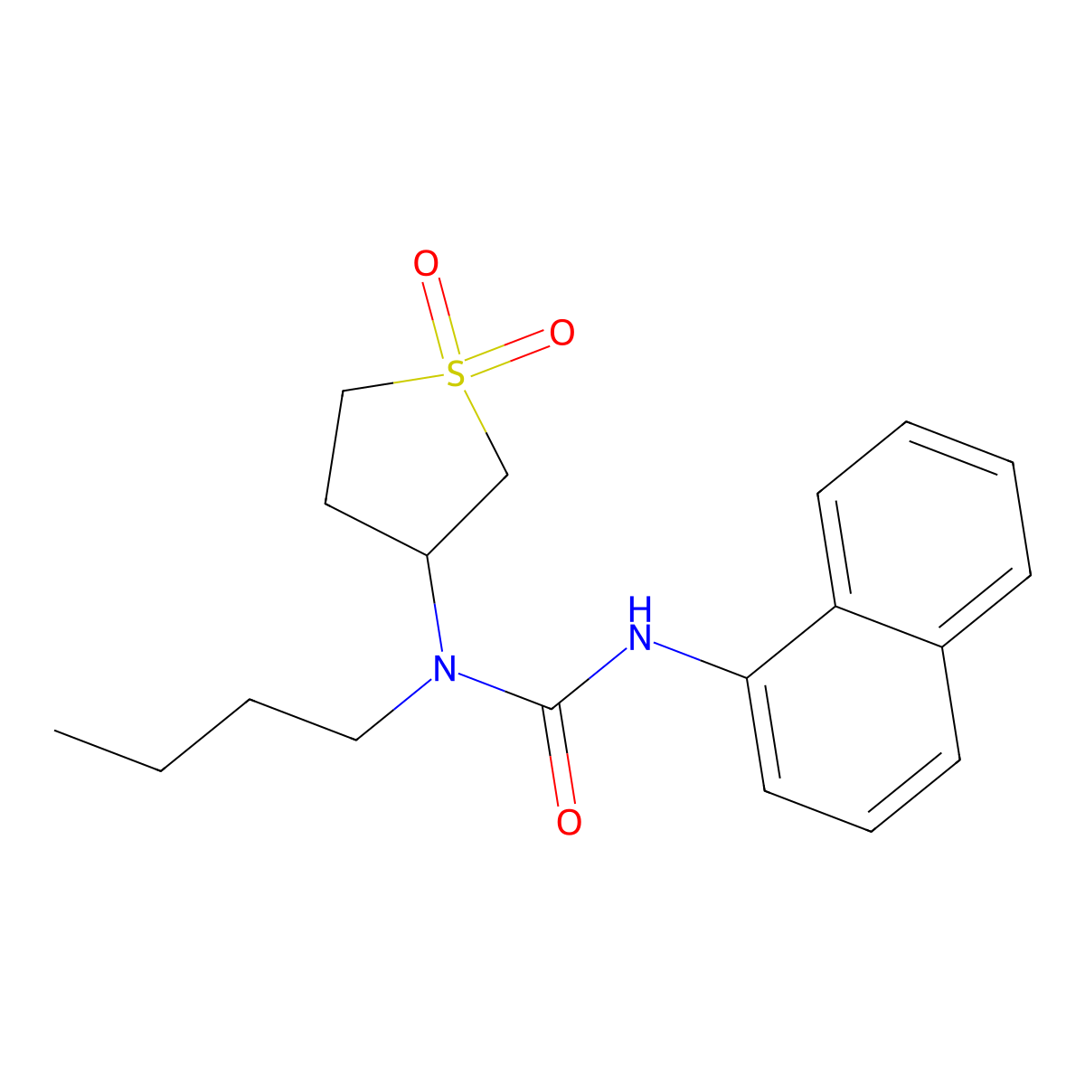 1-Butyl-1-(1,1-dioxidotetrahydrothiophen-3-yl)-3-(naphthalen-1-yl)urea molecular structure, CAS 503561-58-8