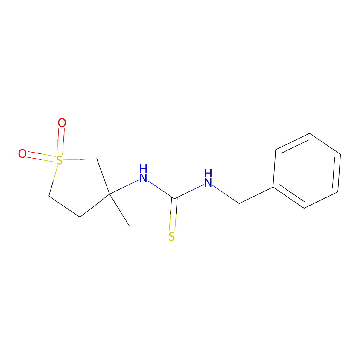 3-Methyl-3-({[benzylamino]thioxomethyl}amino)thiolane-1,1-dione molecular structure, CAS 503561-61-3