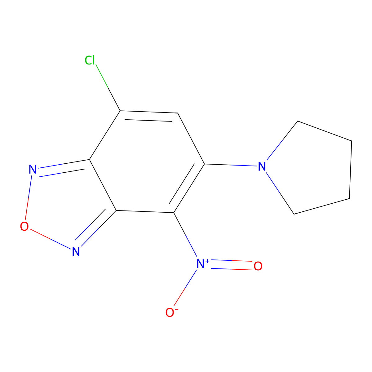 7-Chloro-4-nitro-5-pyrrolidin-1-yl-2,1,3-benzoxadiazole molecular structure, CAS 503561-69-1