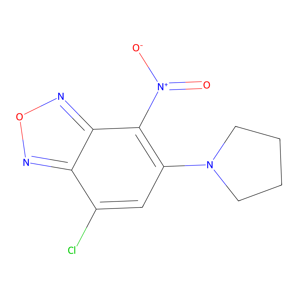 7-Chloro-4-nitro-5-pyrrolidin-1-yl-2,1,3-benzoxadiazole molecular structure, CAS 503561-69-1
