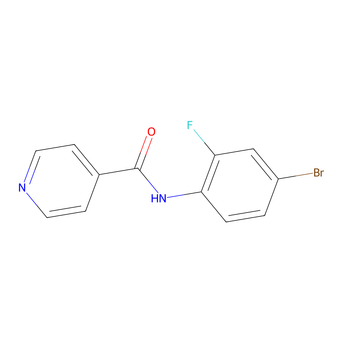 N-(4-bromo-2-fluorophenyl)isonicotinamide molecular structure, CAS 503563-85-7