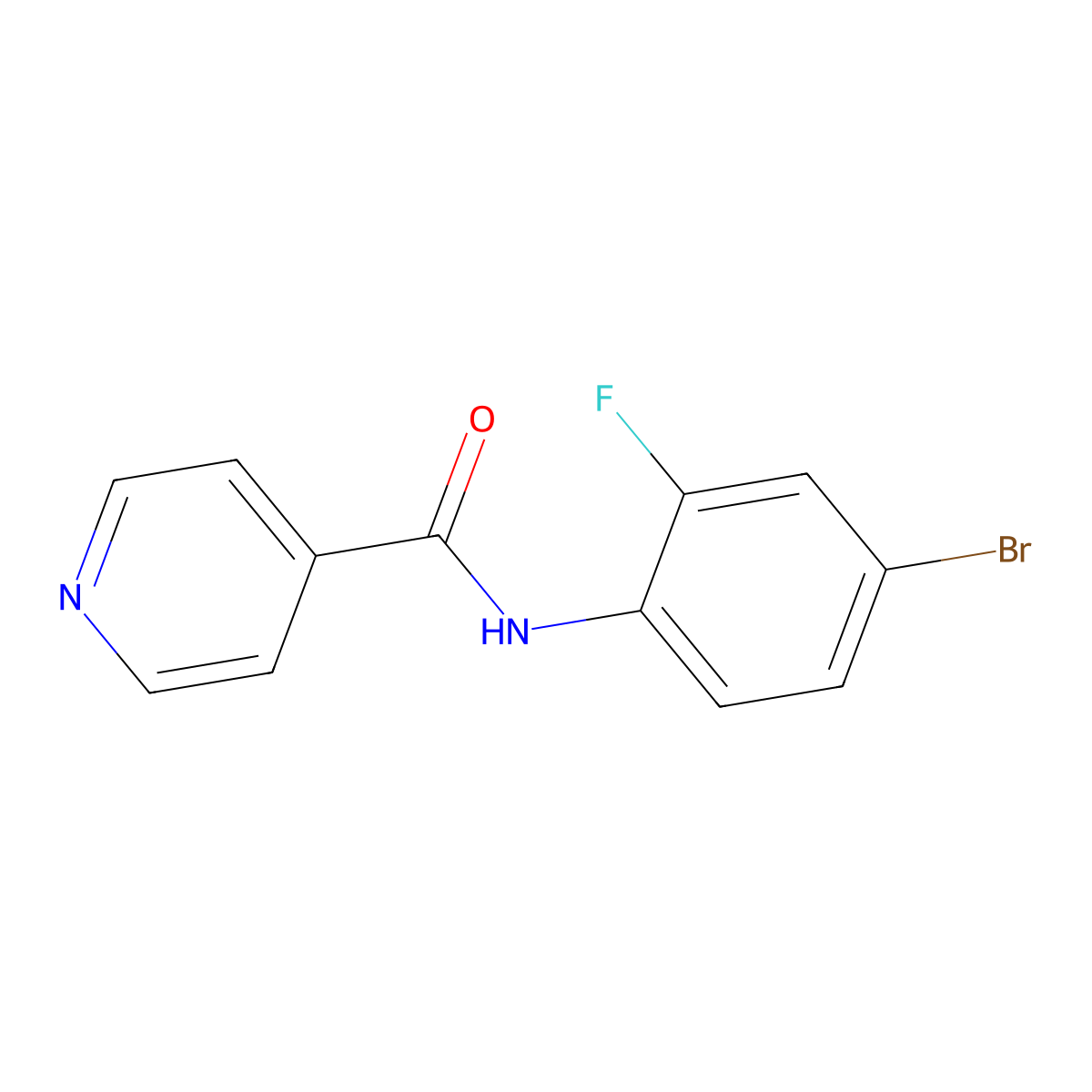 N-(4-bromo-2-fluorophenyl)isonicotinamide molecular structure, CAS 503563-85-7