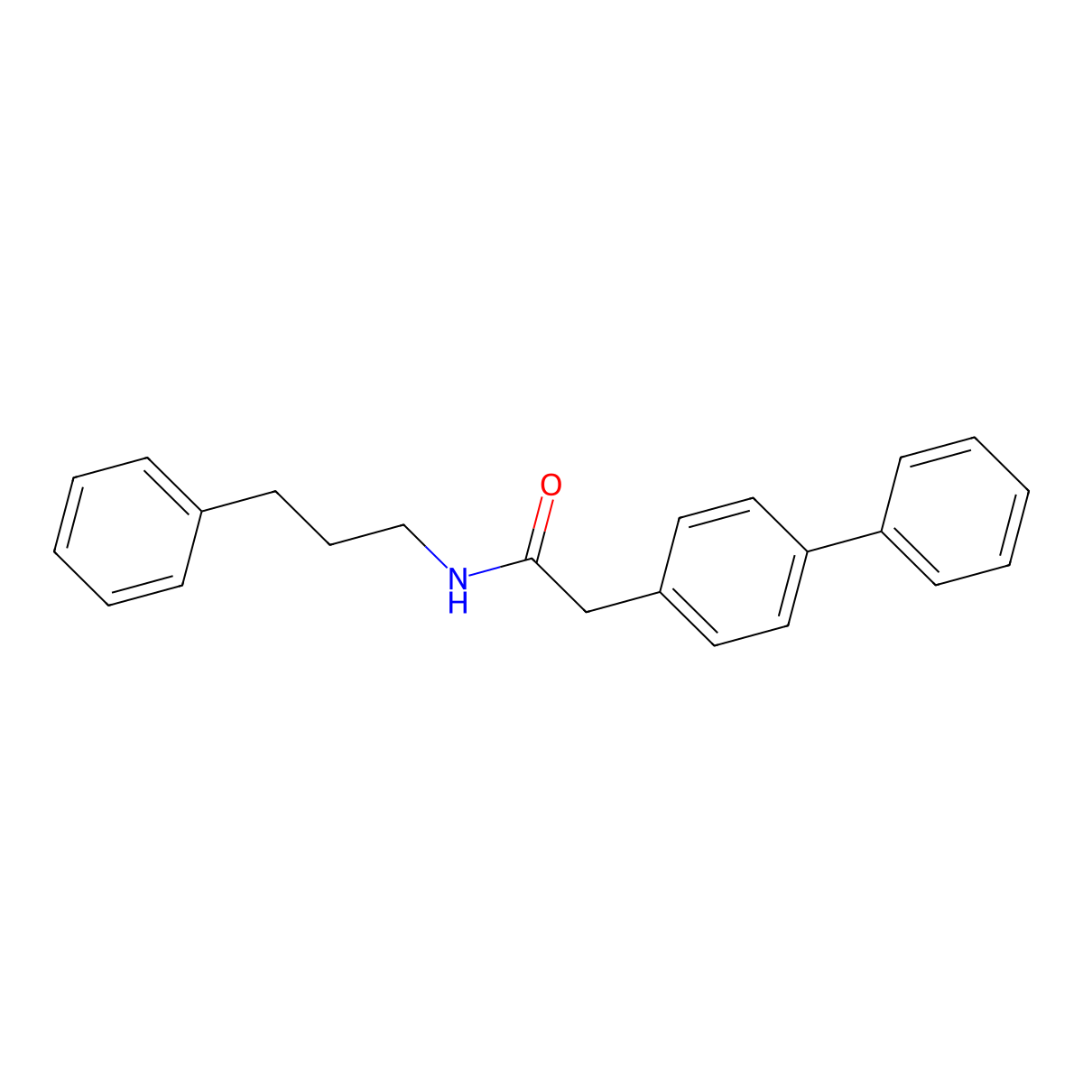 2-(4-phenylphenyl)-N-(3-phenylpropyl)acetamide molecular structure, CAS 503563-88-0