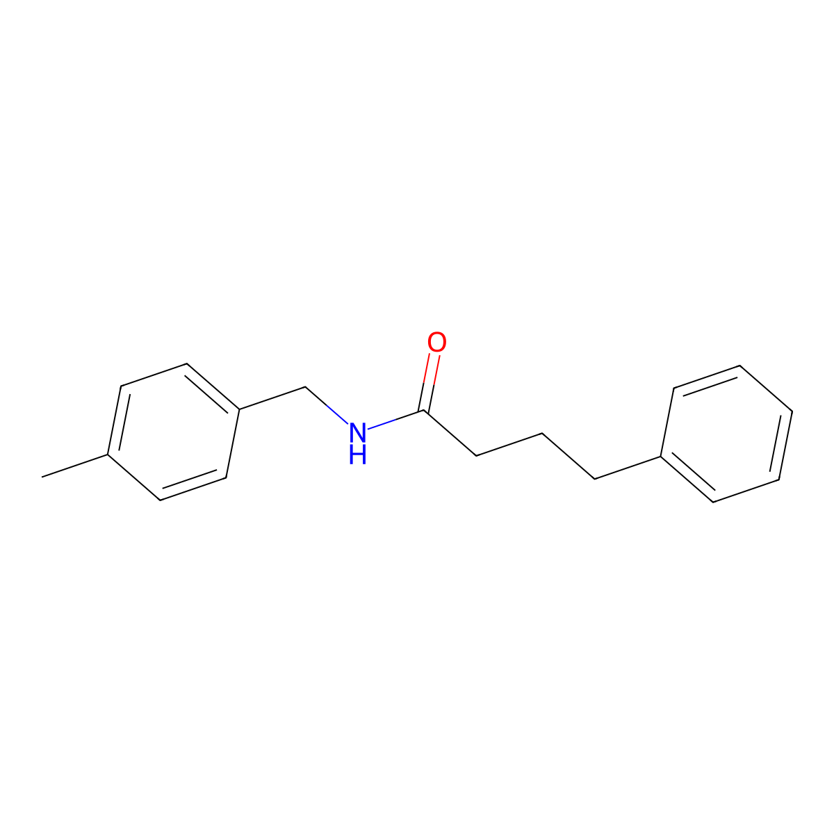 N-(4-methylbenzyl)-4-phenylbutanamide molecular structure, CAS 503563-90-4