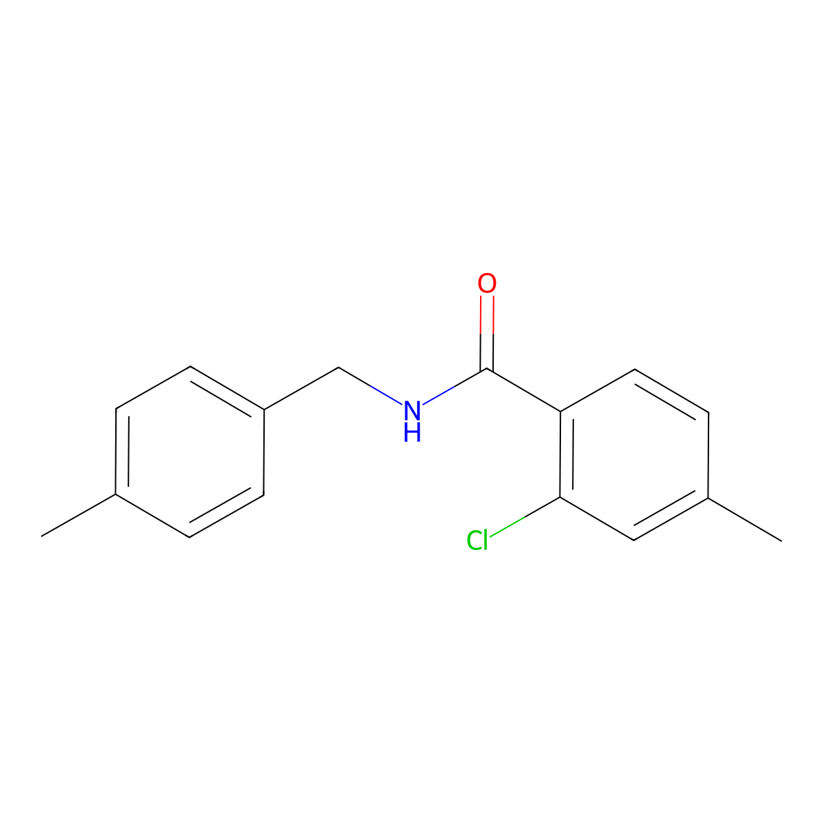 2-chloro-4-methyl-N-[(4-methylphenyl)methyl]benzamide molecular structure, CAS 503563-97-1
