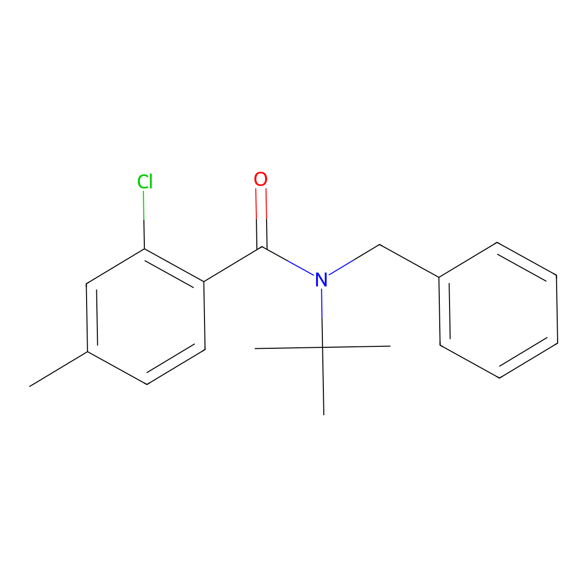 N-benzyl-N-tert-butyl-2-chloro-4-methylbenzamide molecular structure, CAS 503563-98-2