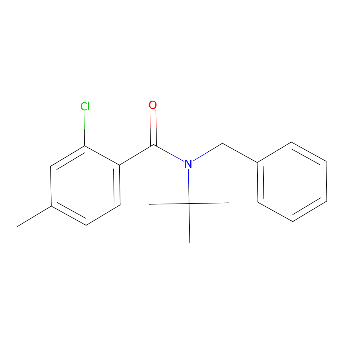 N-benzyl-N-tert-butyl-2-chloro-4-methylbenzamide molecular structure, CAS 503563-98-2