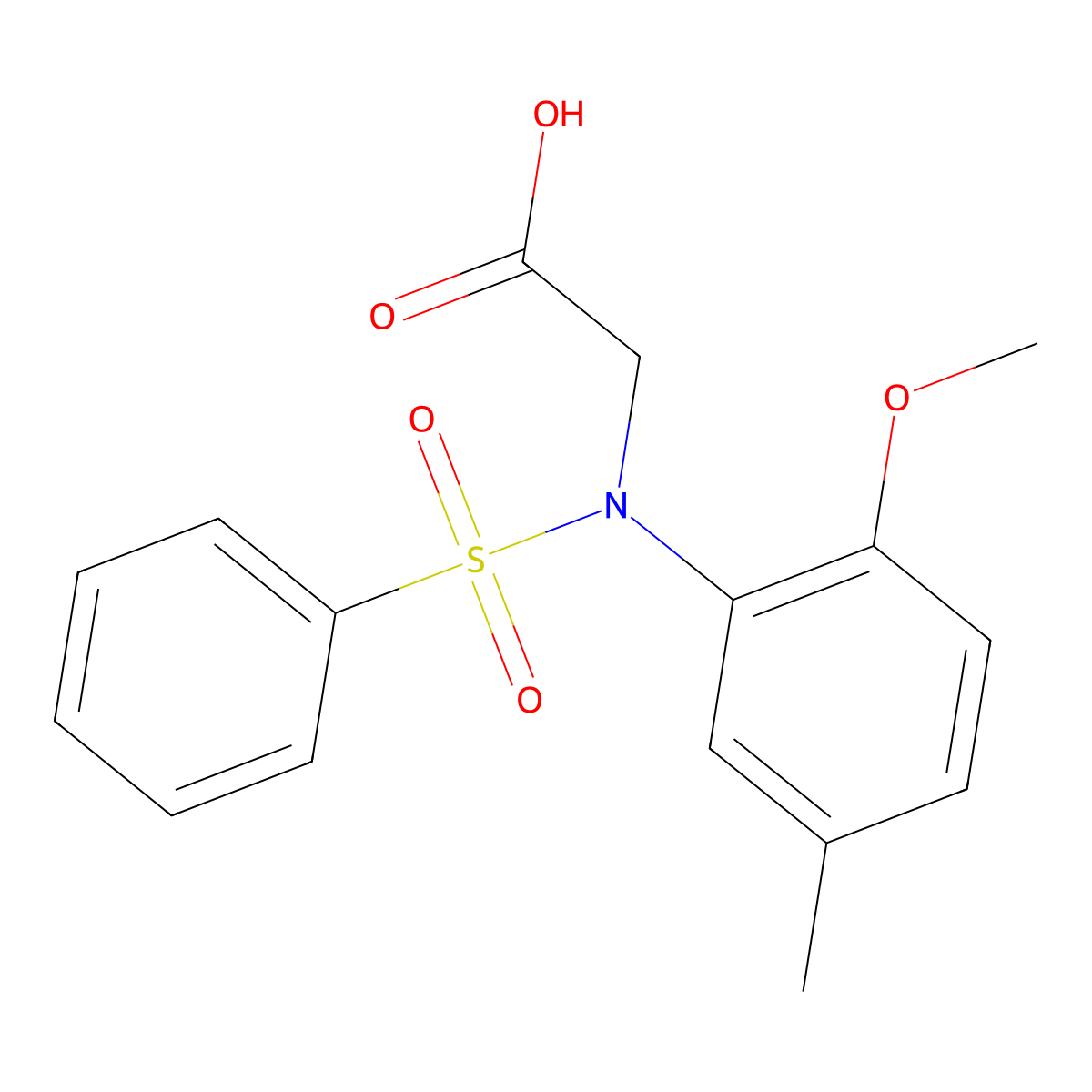 N-(2-methoxy-5-methylphenyl)-N-(phenylsulfonyl)glycine molecular structure, CAS 503592-18-5