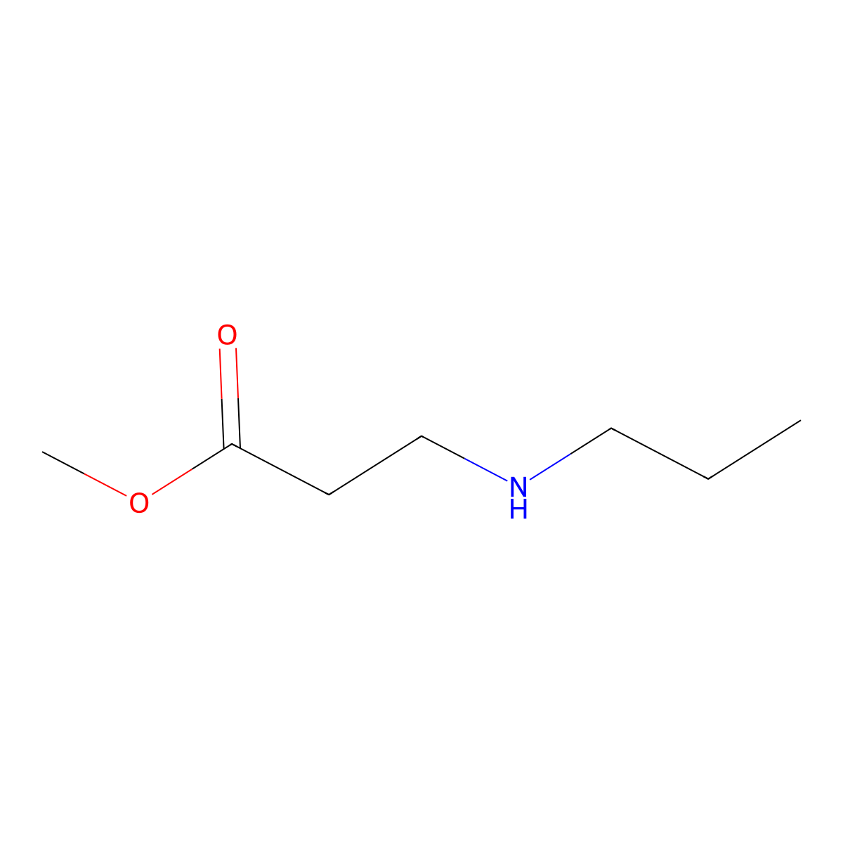 Methyl 3-(propylamino)propanoate molecular structure, CAS 5036-62-4