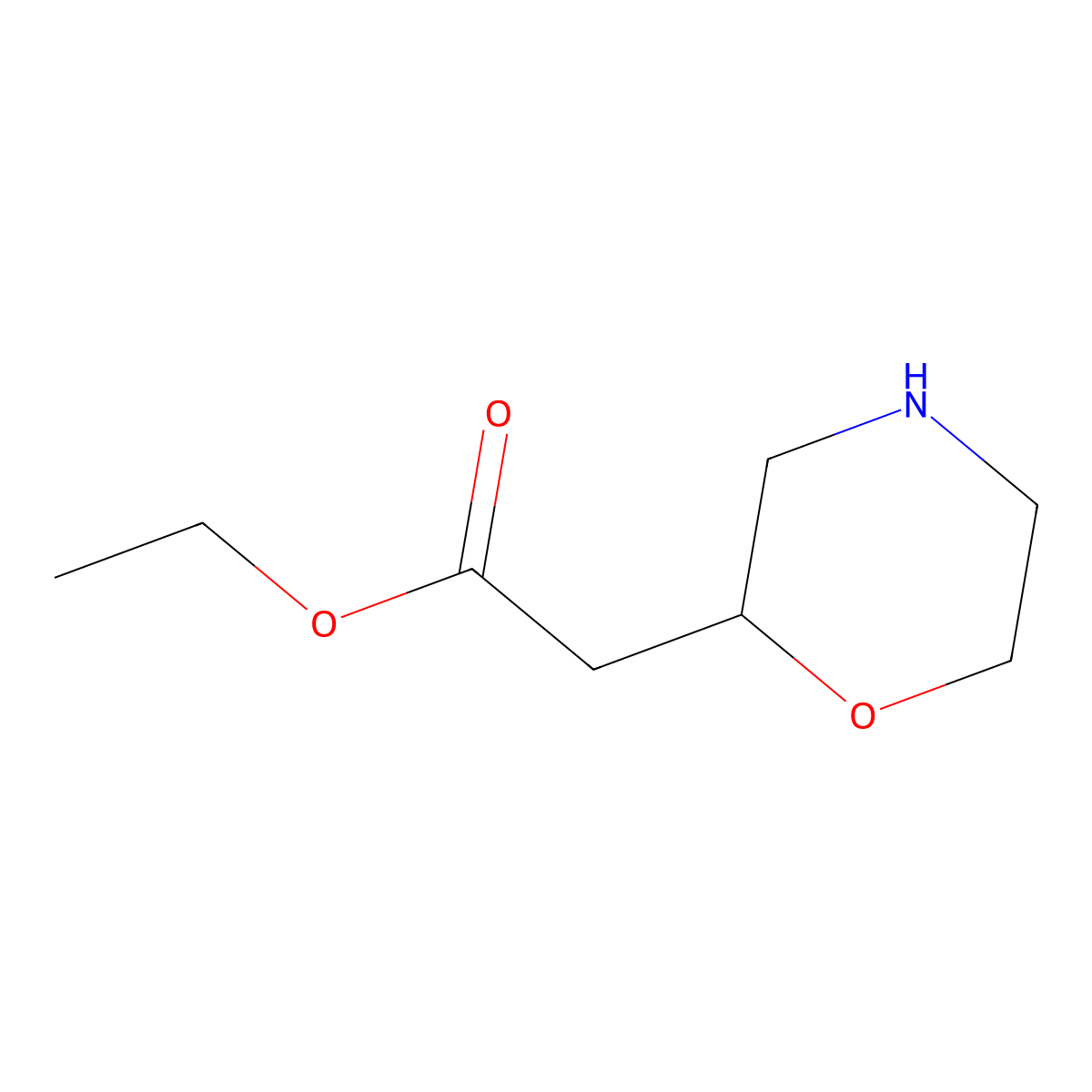 Ethyl 2-(morpholin-2-yl)acetate molecular structure, CAS 503601-25-0
