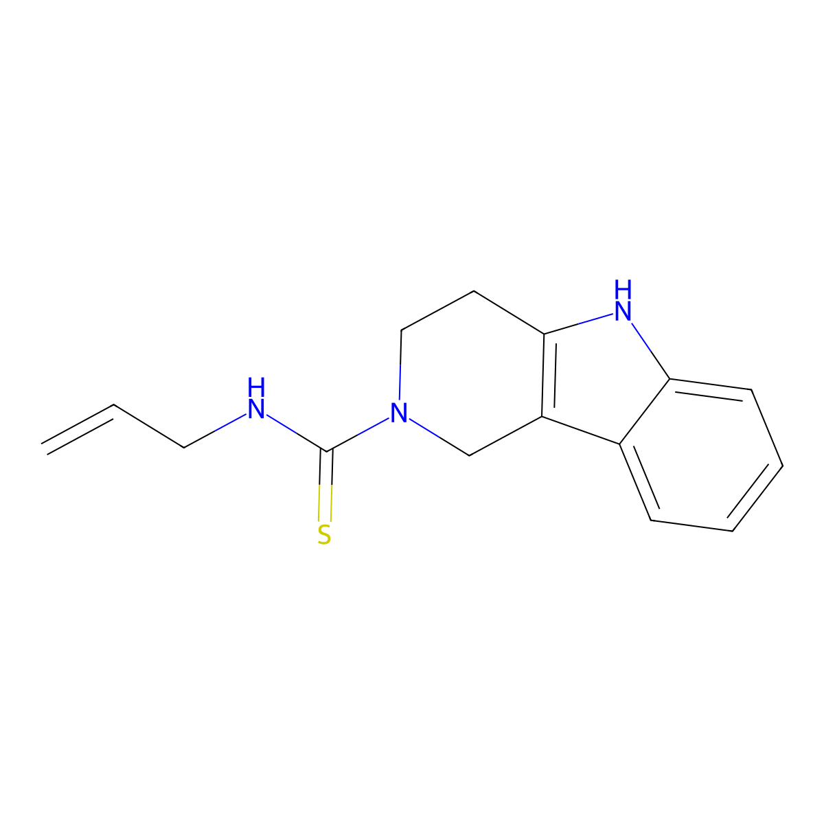 N-prop-2-enyl-1,3,4,5-tetrahydropyrido[4,3-b]indole-2-carbothioamide molecular structure, CAS 503607-28-1
