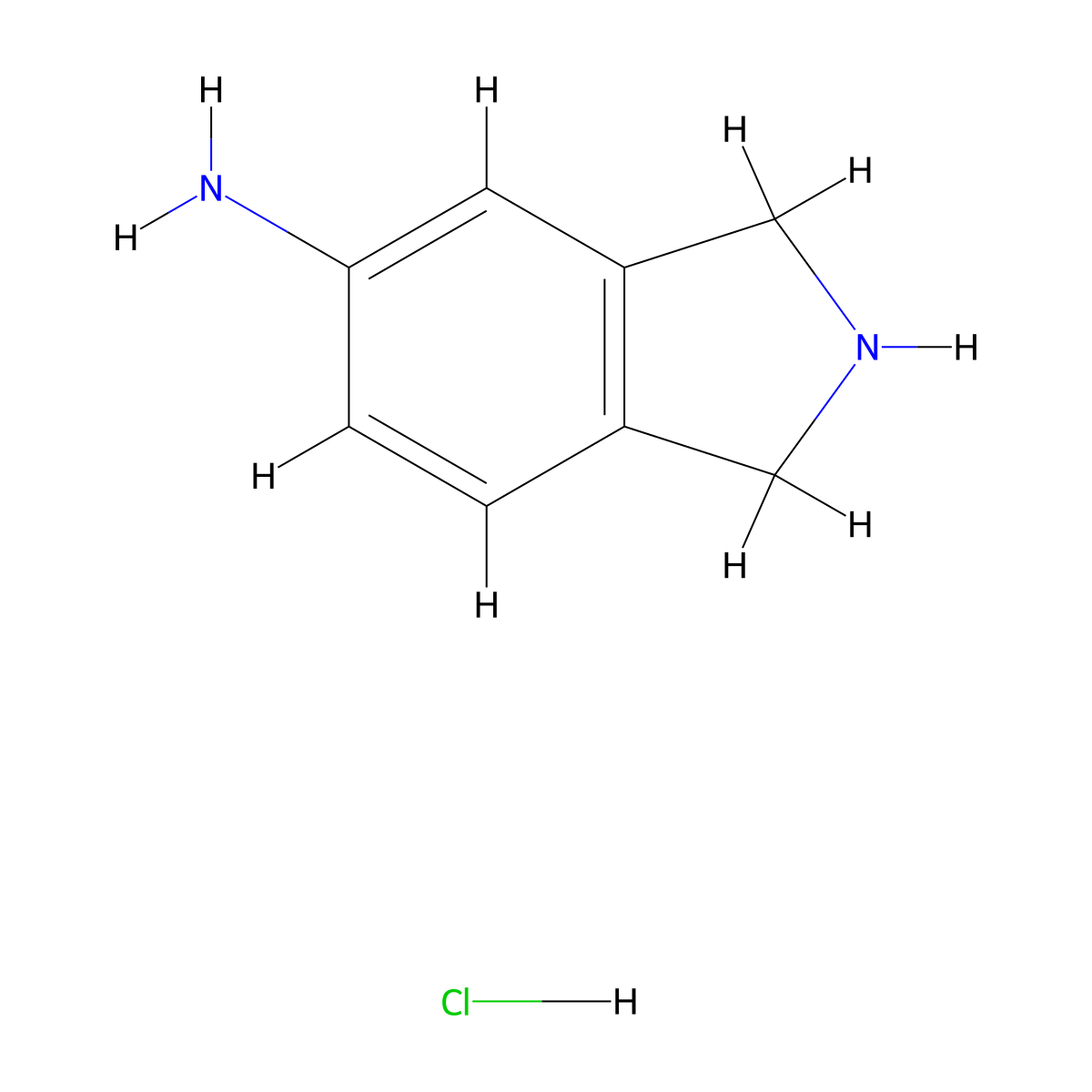 Isoindolin-5-amine hydrochloride molecular structure, CAS 503614-81-1