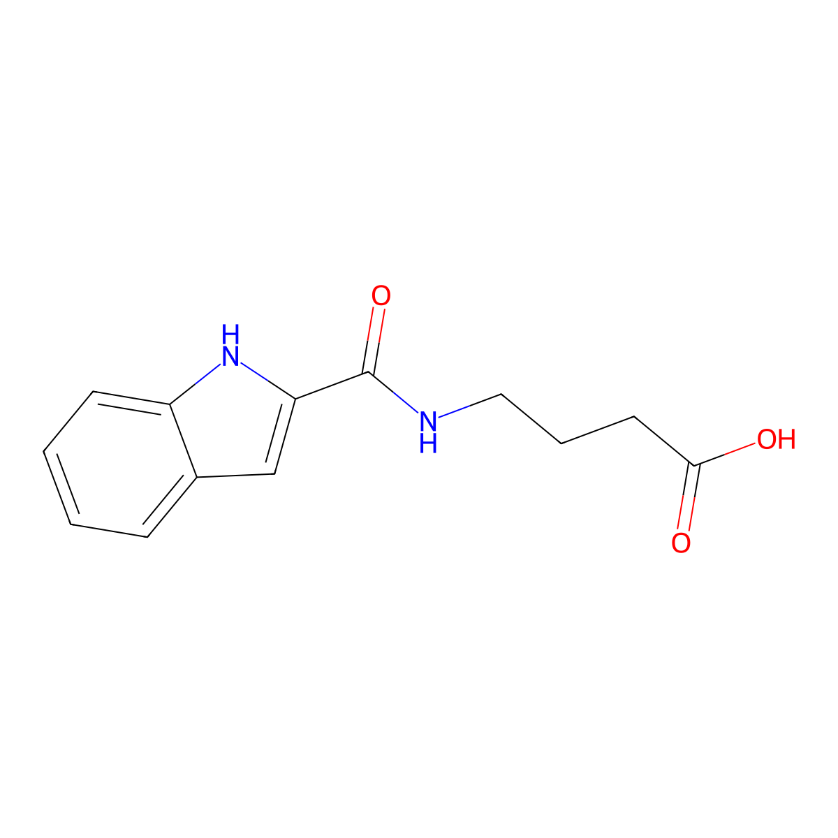 4-(1H-Indole-2-carboxamido)butanoic acid molecular structure, CAS 503616-22-6