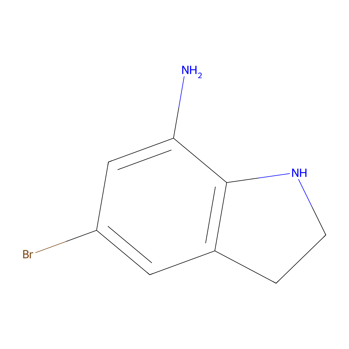 5-Bromo-2,3-dihydro-1H-indol-7-ylamine molecular structure, CAS 503621-32-7