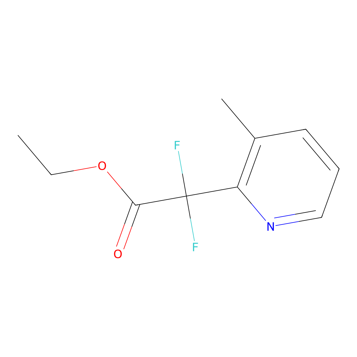 Ethyl Difluoro(3-methylpyridin-2-yl)acetate molecular structure, CAS 503627-61-0