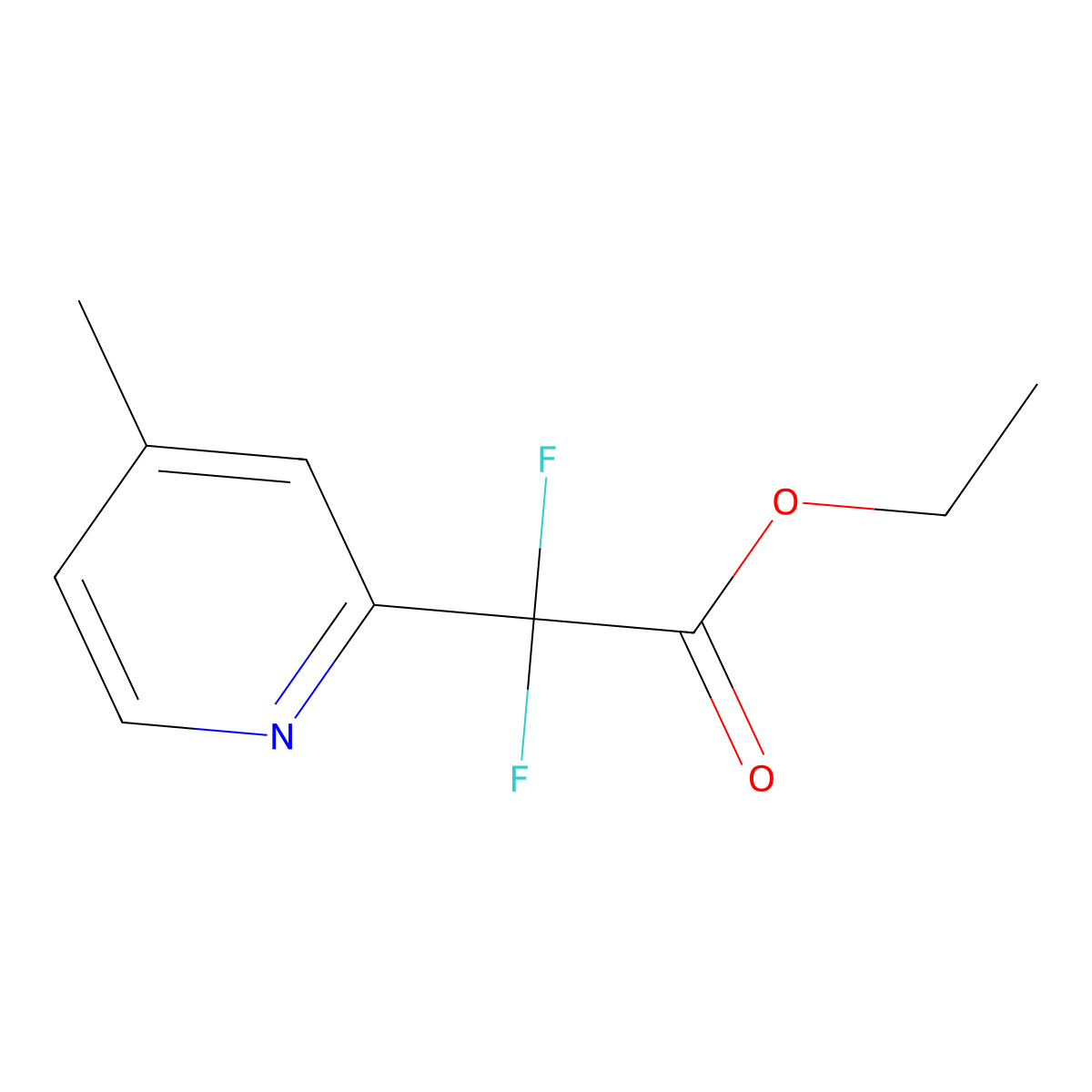 Difluoro-(4-methyl-pyridin-2-yl)-acetic acid ethyl ester molecular structure, CAS 503627-65-4