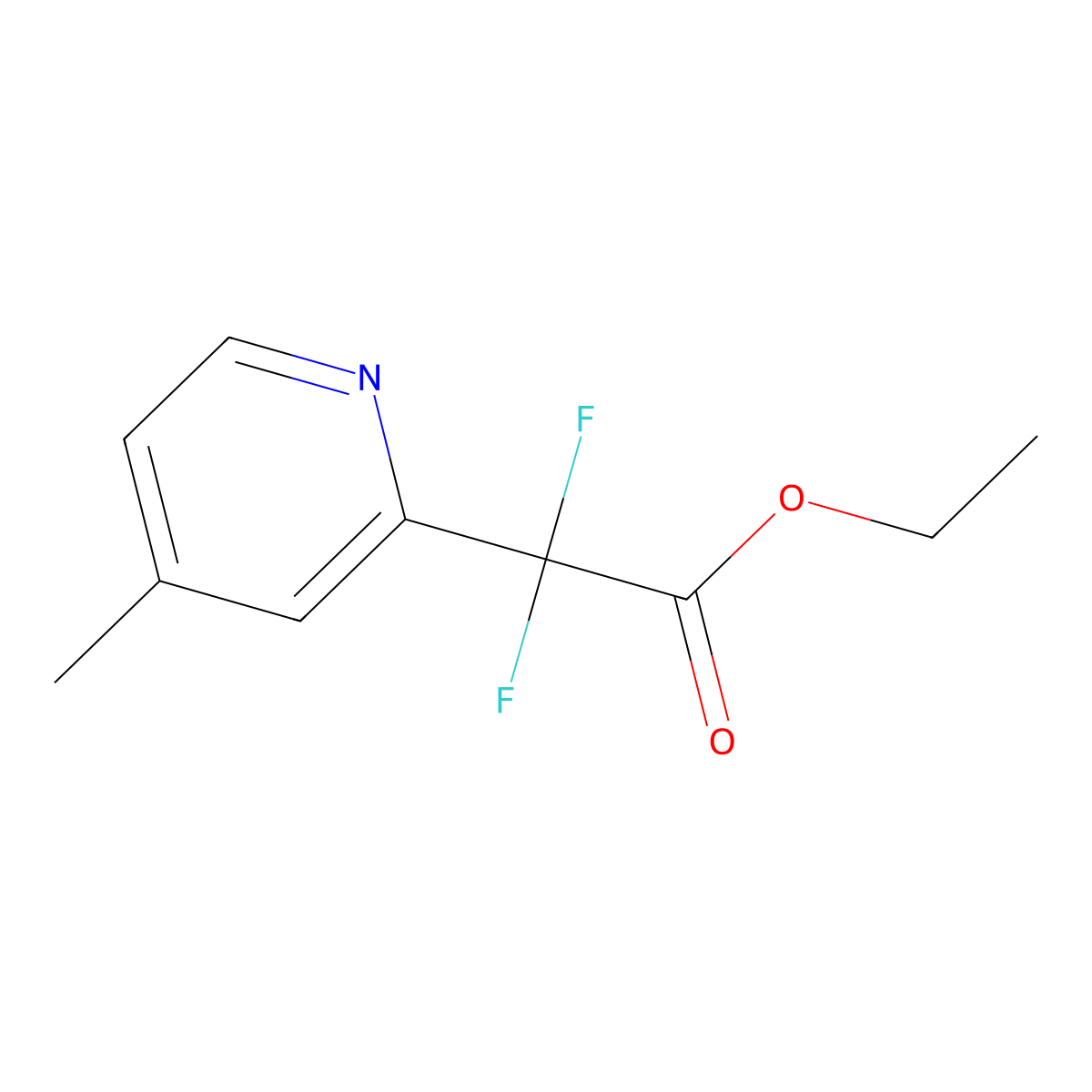 Difluoro-(4-methyl-pyridin-2-yl)-acetic acid ethyl ester molecular structure, CAS 503627-65-4