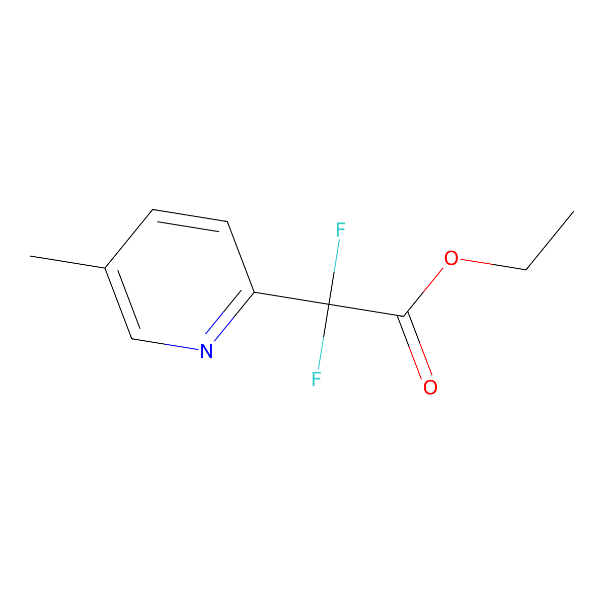 Ethyl Difluoro(5-methylpyridin-2-yl)acetate molecular structure, CAS 503627-67-6