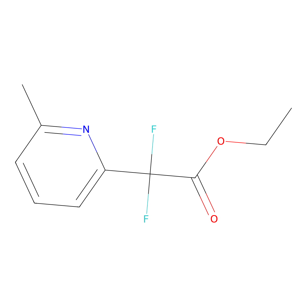 Ethyl Difluoro(6-methylpyridin-2-yl)acetate molecular structure, CAS 503627-69-8