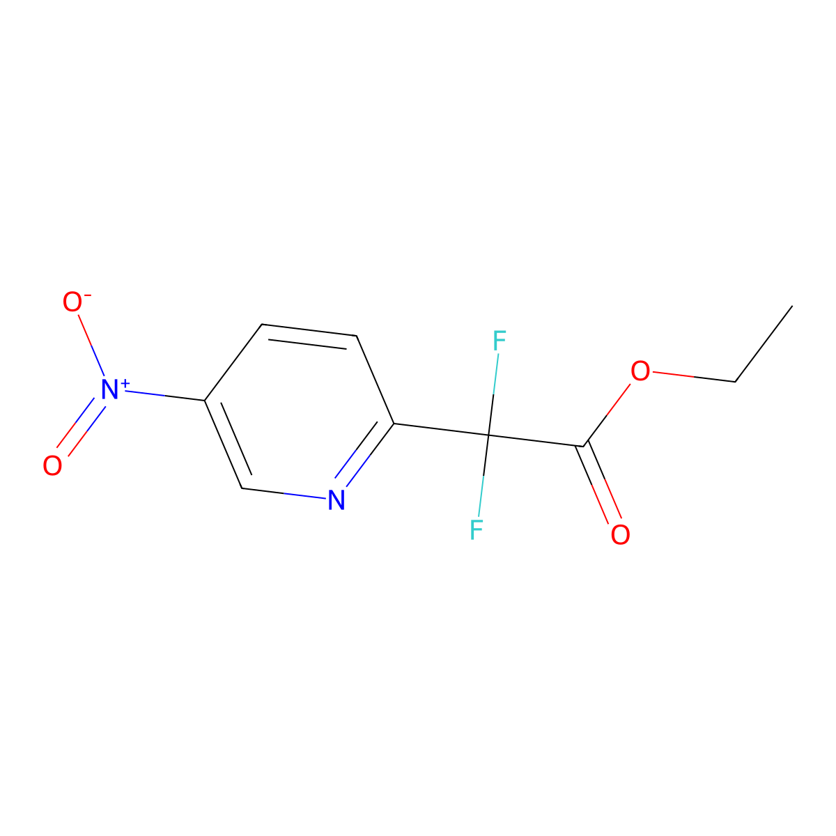 2-Pyridineacetic acid, alpha,alpha-difluoro-5-nitro-, ethyl ester molecular structure, CAS 503627-71-2